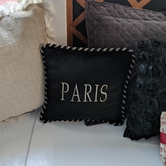 Hotel de Paris Black Decorative Pillow - Picture 2 of 5